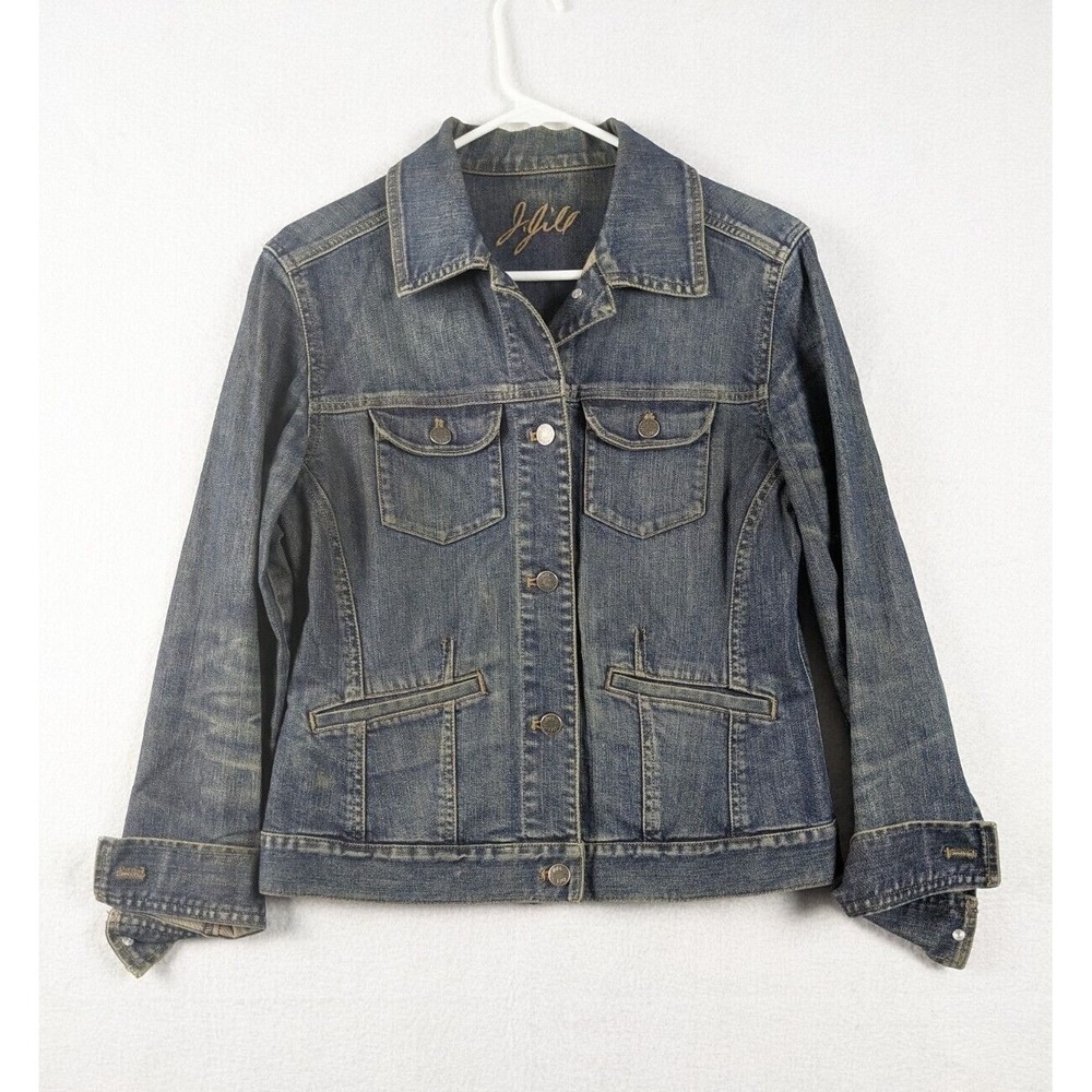 J Jill Womens Jean Jacket Size XS Stretch Cotton Blend Blue